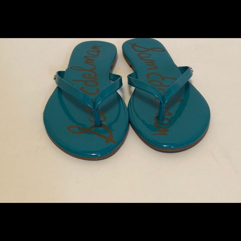Sam edelman womens turquoise flip flops size 6